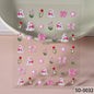 Cute panda nail stickers by Blushimmer featuring cartoon rabbits, flowers, and animals for fun, decorative Y2K manicure nail art.