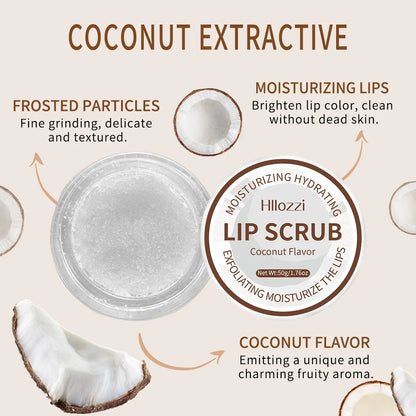 Blushimmer Hllozzi 50g lip scrub with jojoba oil, vitamin C, watermelon, coconut, and apple for hydrating, moisturizing lips.