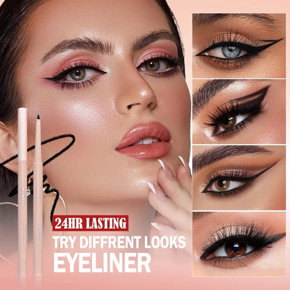 Eyeliner Shadow Stick — Twist-Up Sharpener, Long-Wear Waterproof Smudge-Proof, Precise Matte Line & Blendable, Xmas & Winter