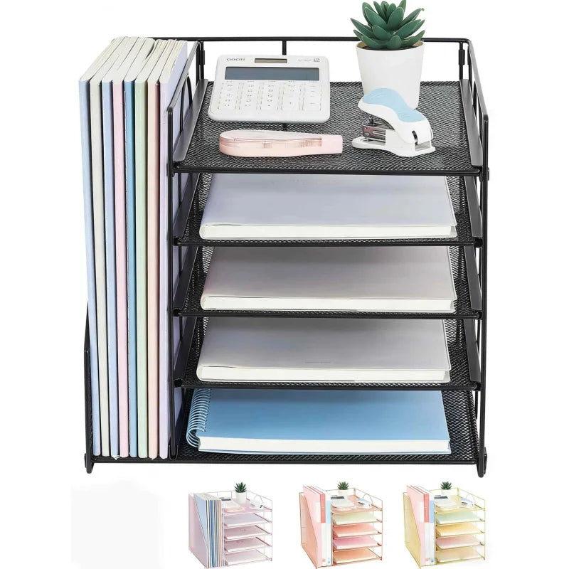 Multi-layer File Rack5Office Desktop Document Organizer Storage Box File Holder Archive Rack Office Supplies