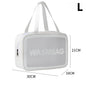 Transparent waterproof travel wash bag by Blushimmer with large capacity cosmetic organizer and makeup storage for women.