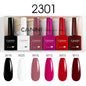 Blushimmer CANNI nail gel polish kit with six 9ml bottles in jade, nude, pink, and jelly shades for natural French nail designs