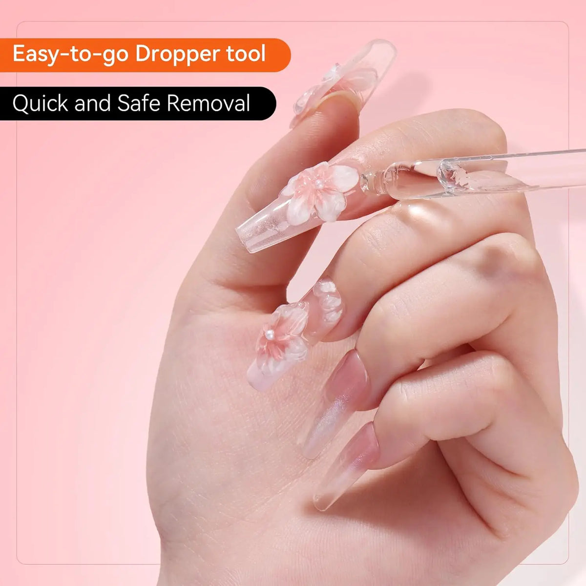 Nail Glue Remover for Press on Nails, 50ML Nail Glue Remover for UV Nail Glue, Non acetone Gentle Glue Off for False Nails Glue