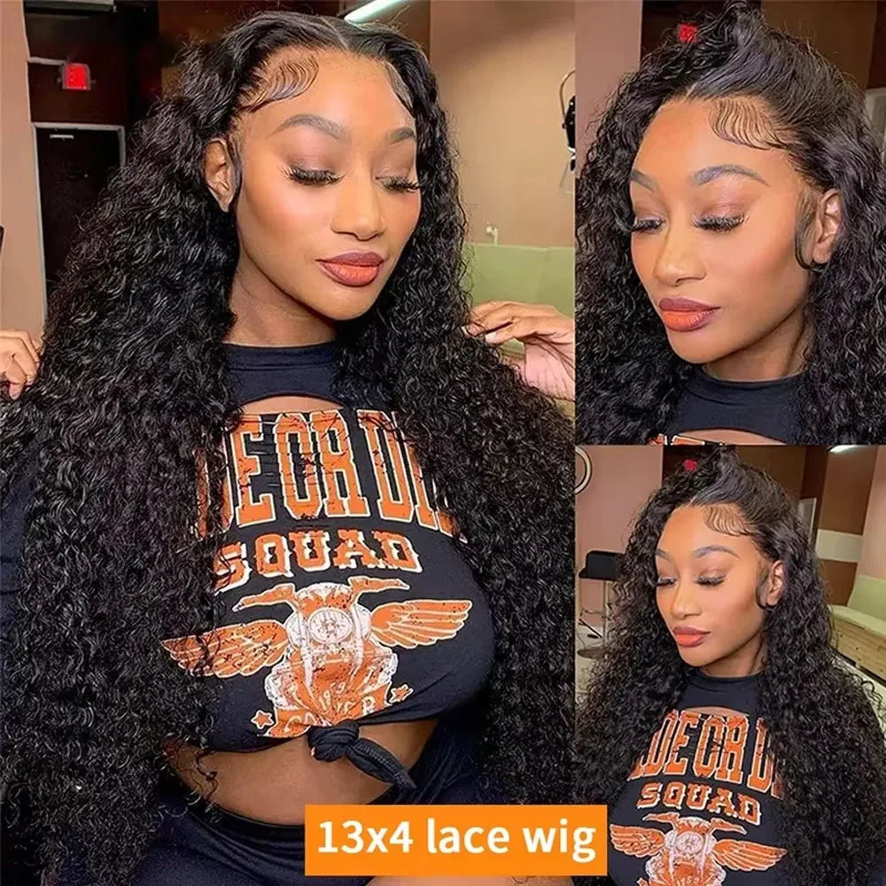 Deep curly 13x6 HD lace frontal wig by Selvanelle, 42-inch human hair, preplucked, glueless deep wave lace front wig.