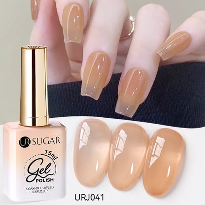 Blushimmer UR SUGAR 15ml translucent white gel polish for semi-permanent UV nail art, soak-off gel varnish, semi-permanent manicure