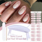 Blushimmer Harunouta 4-pack gradient jelly semi-cured gel nail strips with nude pink waterproof long-lasting nail stickers and lamp.