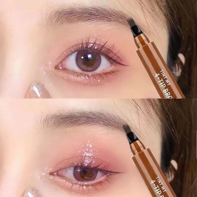 Blushimmer four-pronged eyebrow pencil with four ends, long-lasting, water-resistant, and anti-smudge for precise eyebrow shaping