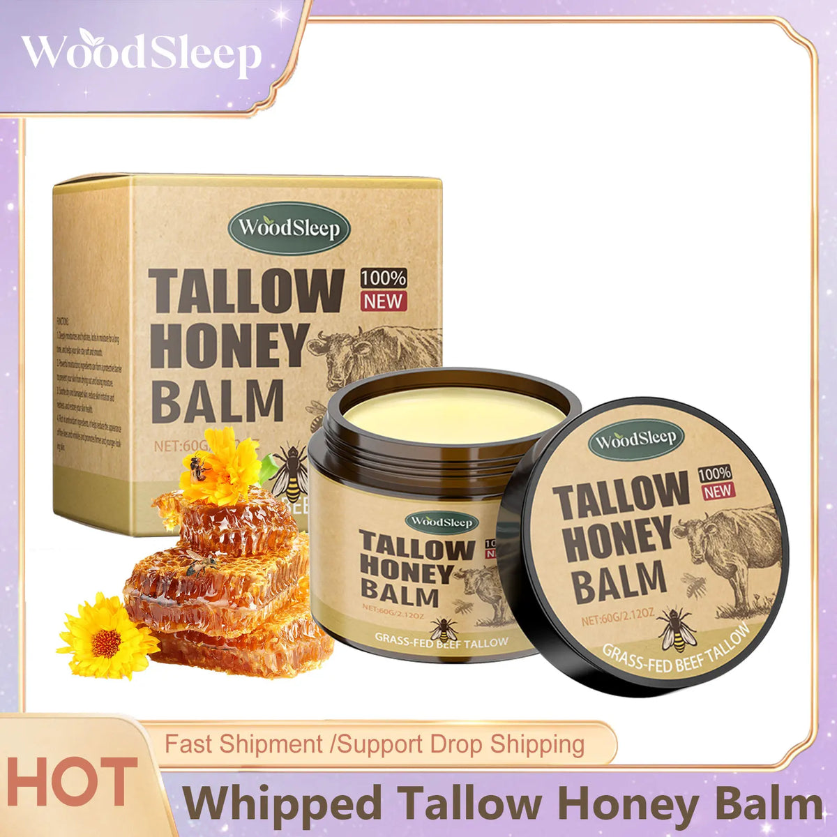 Blushimmer whipped beef tallow and honey face moisturizer with fast absorption, organic grass-fed ingredients, and natural skin nourishment.