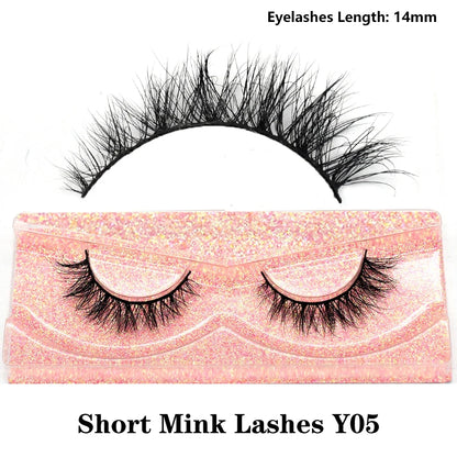 Blushimmer 3D Mink Fluffy Half False Eyelashes with clear band, natural soft lightweight eye strip lashes, reusable short eyelash extension