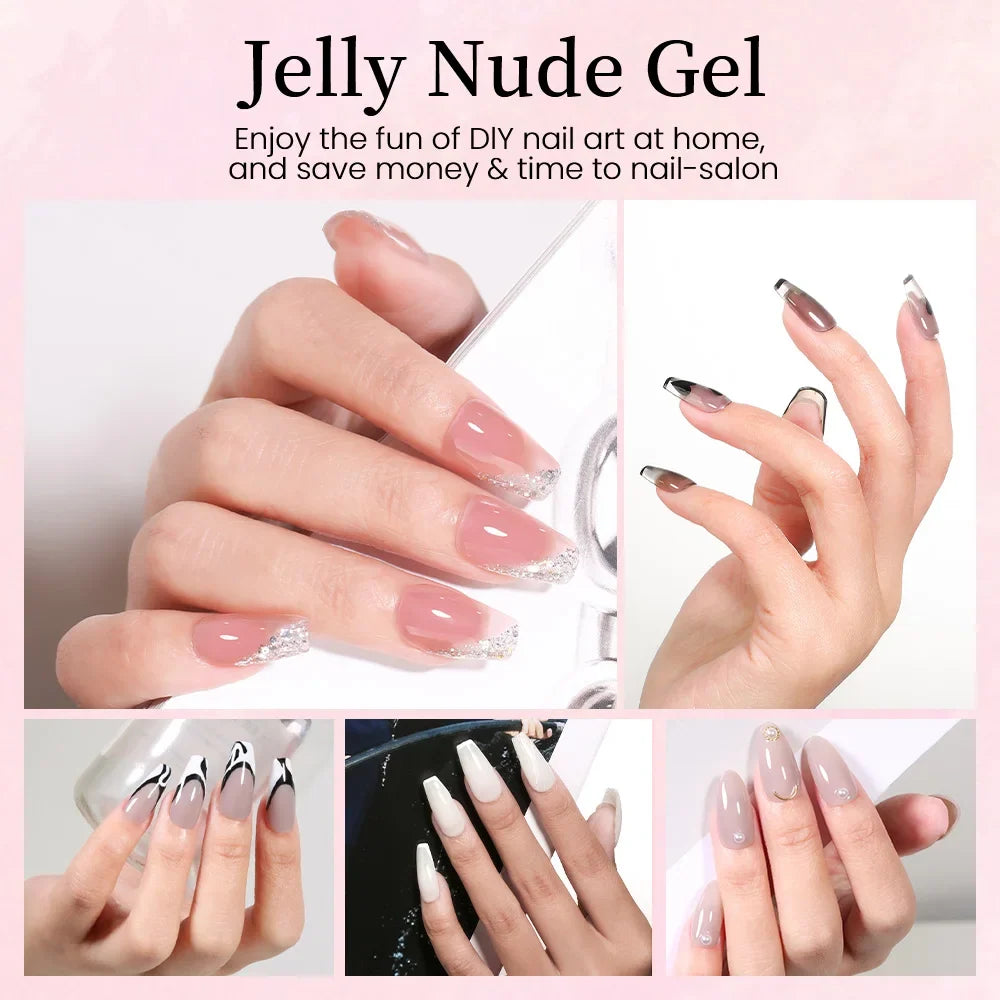Blushimmer MAYCHAO 12ml jelly gel nail polish top coat, semi-permanent UV LED gel varnish for long-lasting manicures.