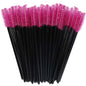 Set of 50 disposable makeup eyelash brushes with crystal handles, mascara wands, and eyebrow applicators from Blushimmer.