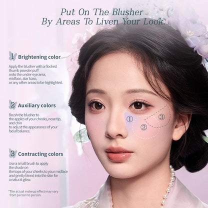 Blushimmer Flower Knows Butterfly Cloud Collar Collection Rouge Box highlighting and blush duo powder with brightening auxiliary colors, 6g.