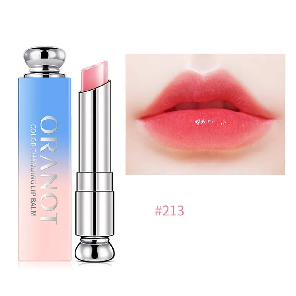 Blushimmer color-change gradient lipstick with moisturizing, waterproof formula and glossy finish, shown in a close-up image.