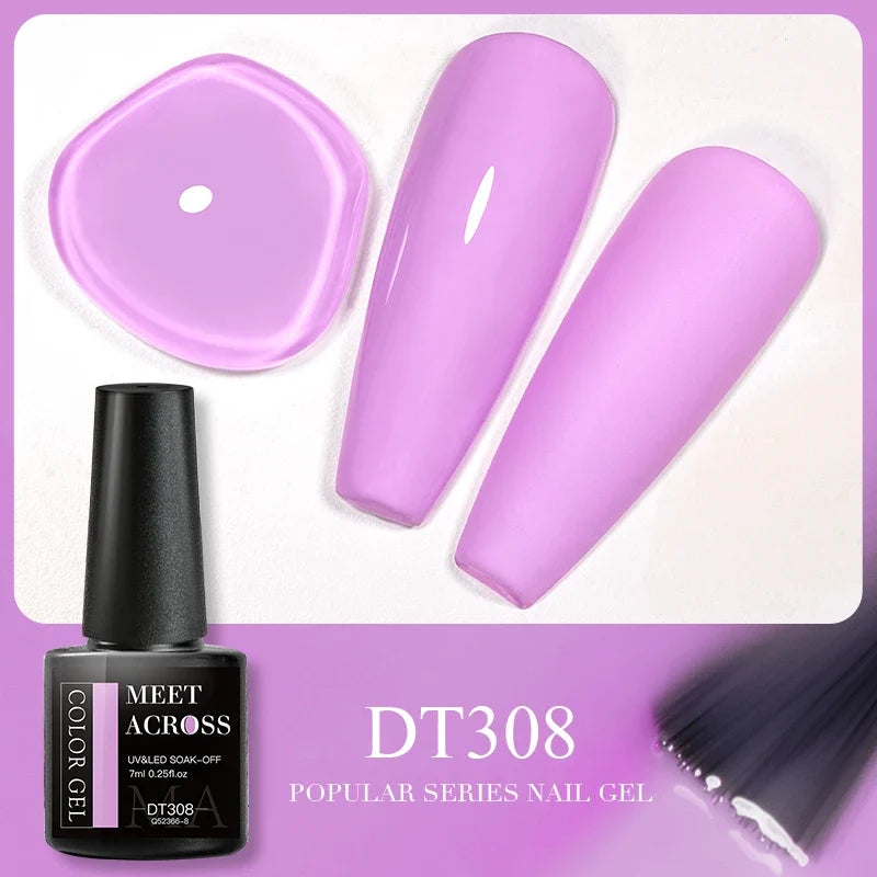 Blushimmer Meet Across 5ml pink dried flower gel nail polish with natural flower design for UV LED nail art soak-off varnish
