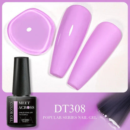 Blushimmer Meet Across 5ml pink dried flower gel nail polish with natural flower design for UV LED nail art soak-off varnish