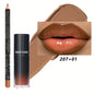 2pcs/Set Smooth Lip Liner+Lip Oil Set Lip Combo Waterproof Lip Liner  Makeup, Long-Lasting Moisturizing Lip Makeup Lip Plump