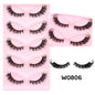 Blushimmer DINGSEN 5 Pairs Cat Eyelashes with fluffy, wispy mink-style strip lashes for a natural, long cat eye look.