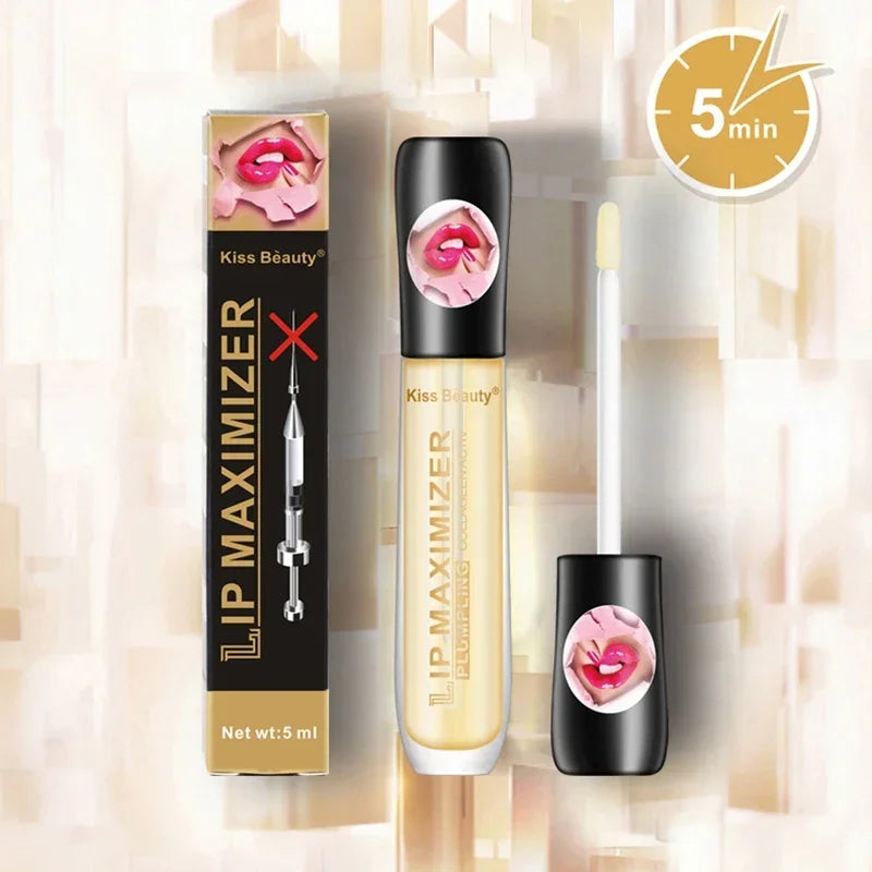 Blushimmer transparent lip gloss and lip oil with applicator, moisturizing and plumping for smooth, shiny lips.