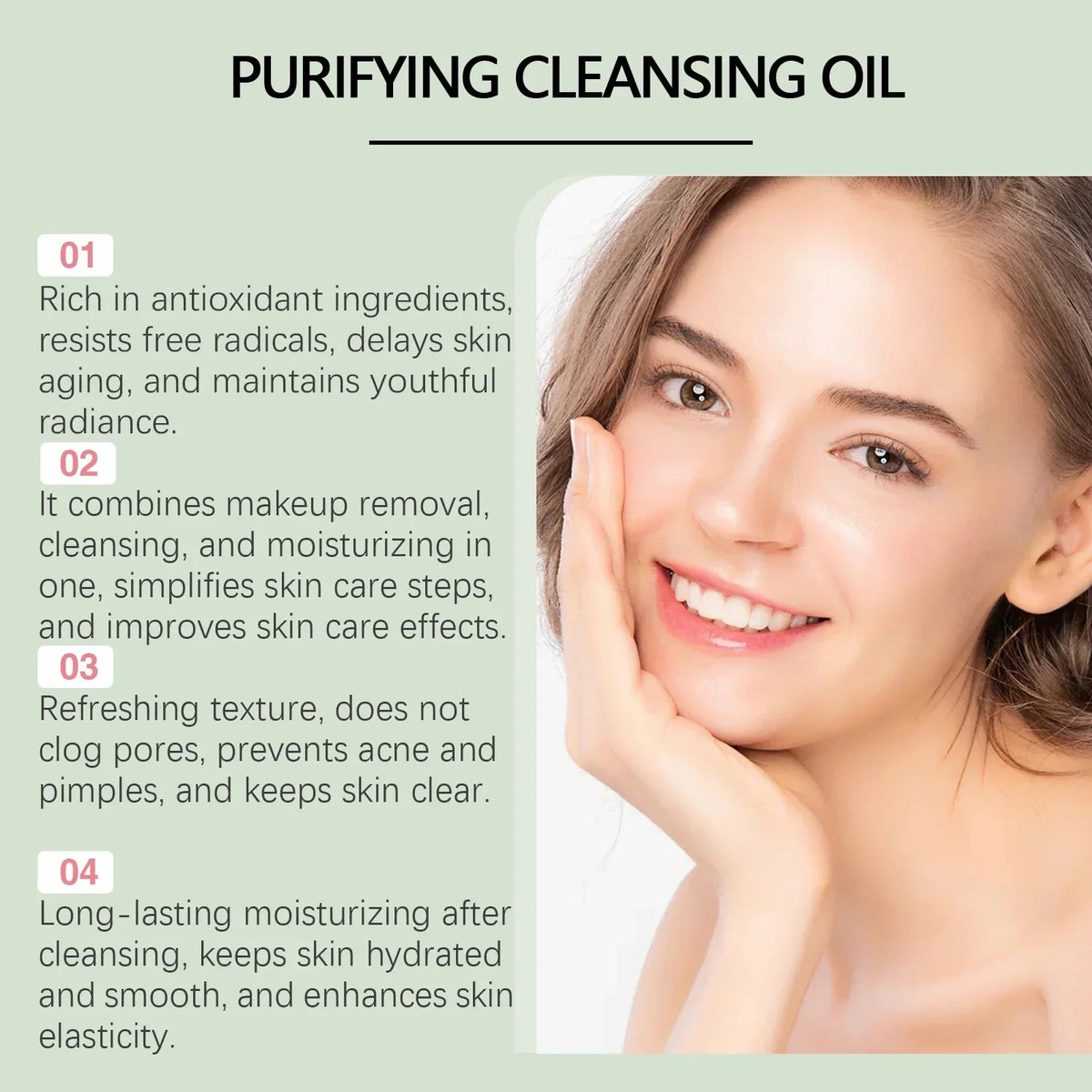 Blushimmer makeup removal oil in a clear bottle, non-greasy, purifying, moisturizing facial cleanser for gentle pore cleansing