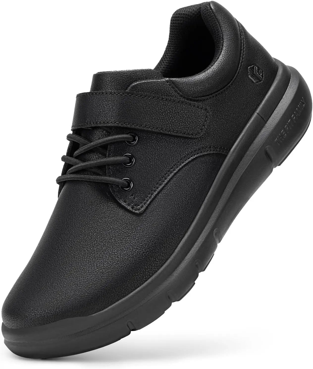 FitVille Men'S Diabetic Shoes Wide Width Leather Oxford Dress Walking Shoe Hook And Loop Orthopedic Sneakers For Swollen Foot