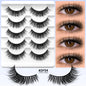 Blushimmer Veltrinay Fake Cat Eye Lashes with clear band, faux mink material, natural wispy look, suitable for makeup and evening wear.