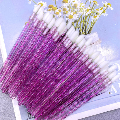 Wholesale 50/1000 pcs Blushimmer disposable lip brush applicators for lipstick and gloss, ideal for makeup application and beauty tools.