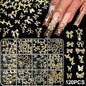 120pcs Blushimmer 3D gold bow and butterfly nail charms with shiny bowtie and star designs for luxury nail art decoration