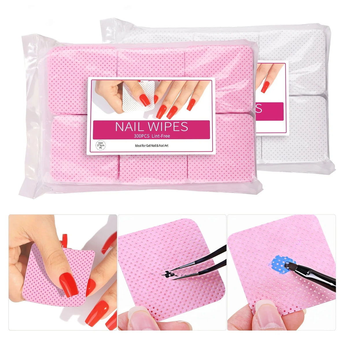 Blushimmer nail polish remover wipes in non woven pads for easy nail cleaning and removal, suitable for women and girls at beauty salons.