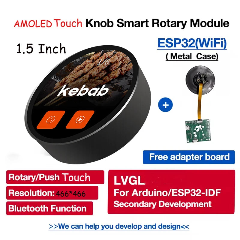 Smart Home 2.1 inch 480*480 ESP32 LVGL Circular Push Knob IPS LCD Module TFT Touch Display for Ar-duino