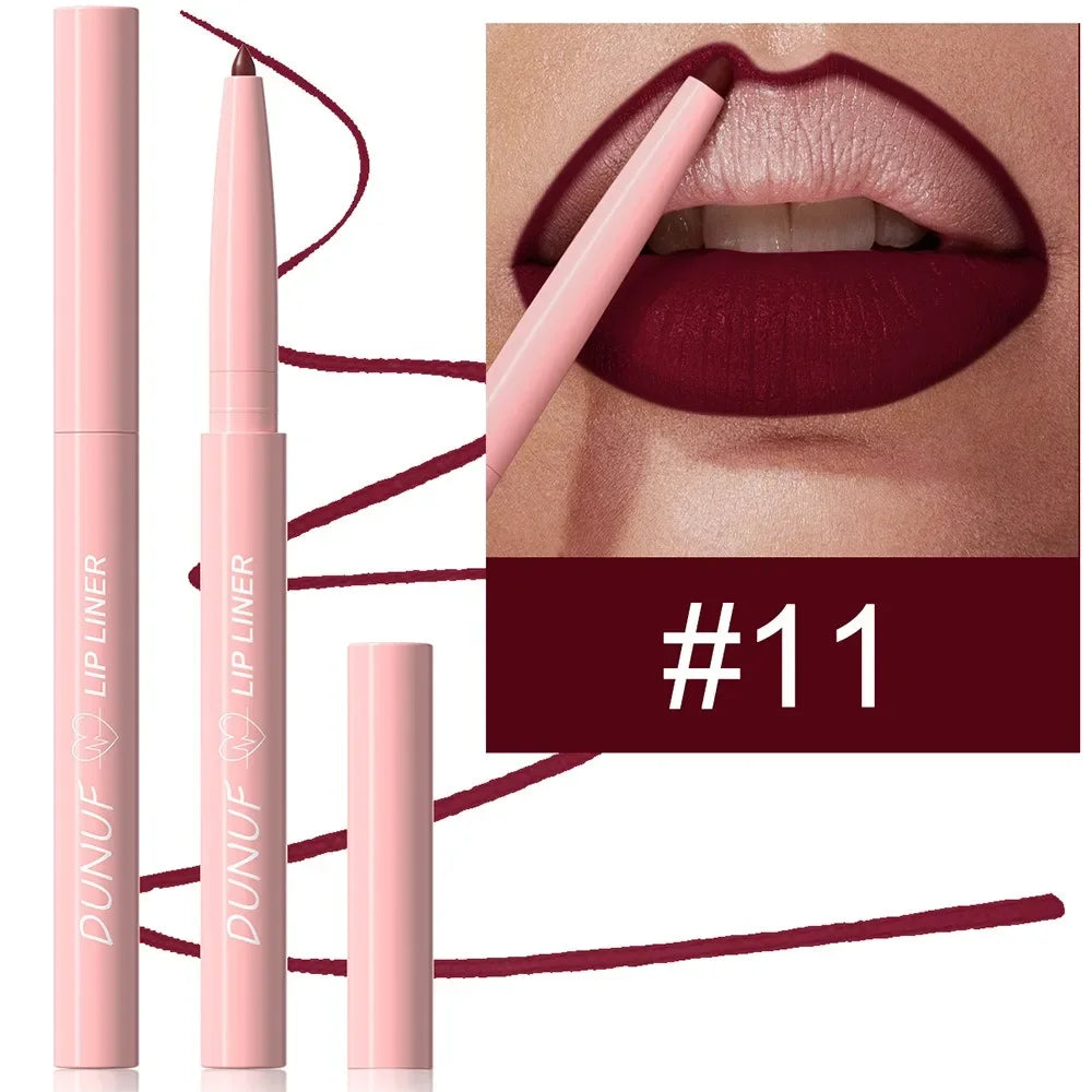Blushimmer tapered lip liner pencil in natural nude, long-lasting matte creamy formula, waterproof and slim for precise lip makeup.