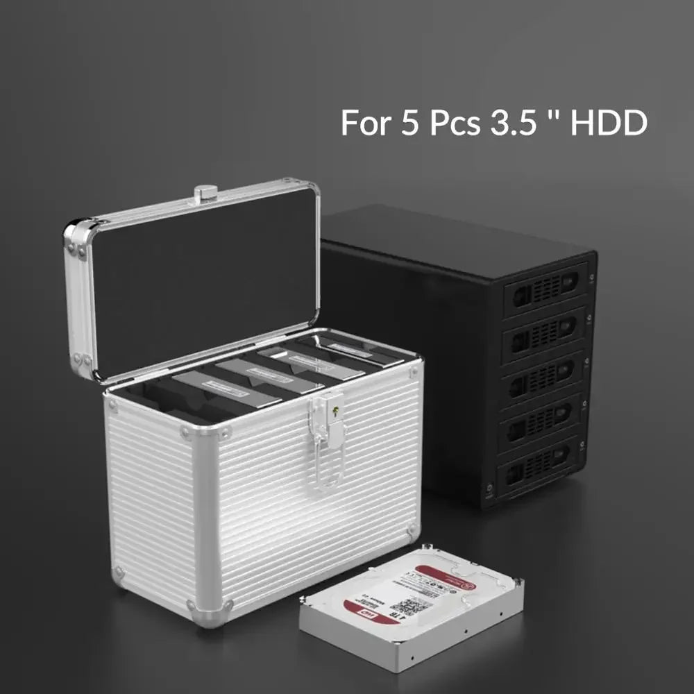 ORICO 5/10/15/20 Bay 3.5'' Hard Drive Aluminum HDD Protector Box with Locking Protection for 2.5 3.5 M.2 Hard Drive Storage Box