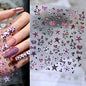 Pink and black leopard print nail art stickers by Blushimmer, 8x10cm, featuring DIY adhesive nail decals with pink, black, and brown leopard designs.
