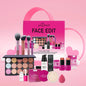 Blushimmer POPFEEL Valentine's Day makeup gift set with 11 pieces including concealer, blush, eyeshadow, and brushes in a colorful kit.