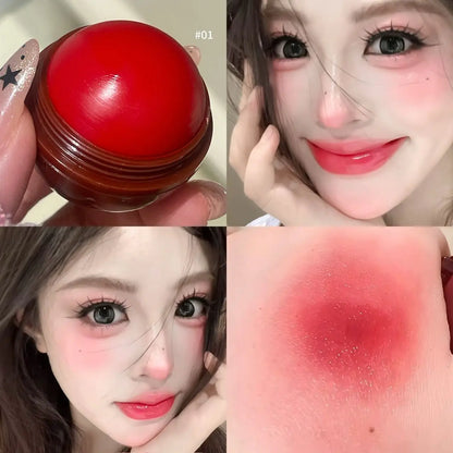 Blushimmer Herorange Peach Ball Cloud Velvet Blush with fine powder texture, dewy finish, natural three-dimensional color for autumn and winter