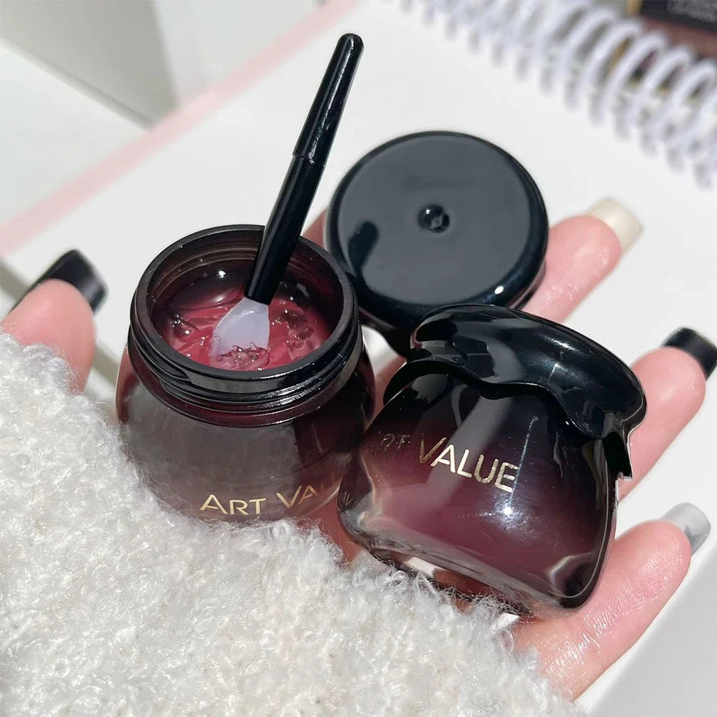 Blushimmer lip care mask in a jar for moisturizing, nourishing, and repairing chapped lips, suitable for day and night use.