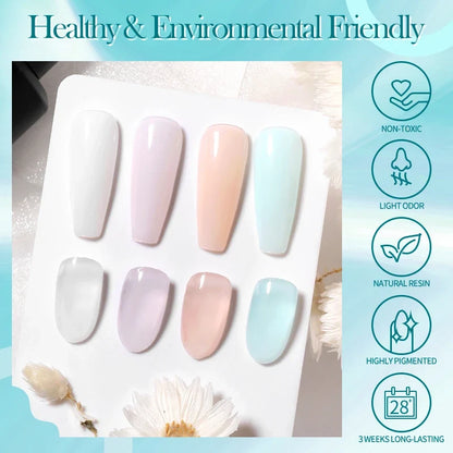 Blushimmer Born Pretty Milky Jelly Rubber Base Gel in nude color, 15ml, with self-leveling and semi-permanent UV gel for gel nails