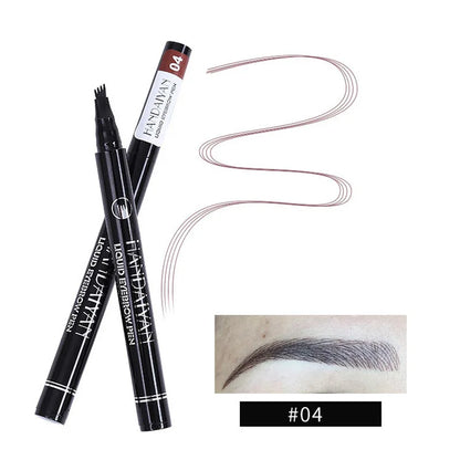 4D Microblading Eyebrow Pen 4 Forks Tip Eyebrow Tattoo Pencil Long Lasting Fine Sketch Liquid Eye Brow Make Up