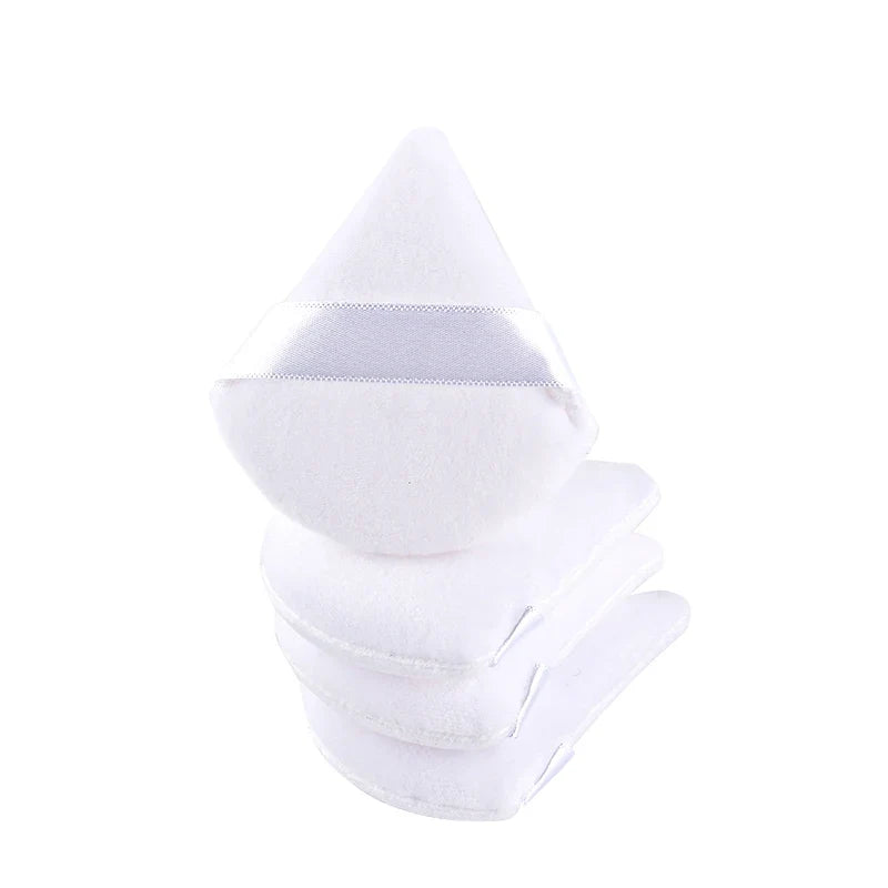 Set of 1/2/3/6 triangle velvet powder puffs for face and eye makeup, reusable and washable cosmetic sponge by Blushimmer.