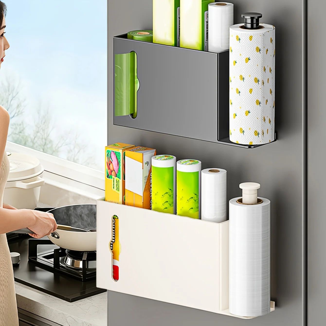 Space Saving Paper Towel Rack Household Storage Holder Practical Design  Kitchen Bathroom Laundry Daily Organization Accessories