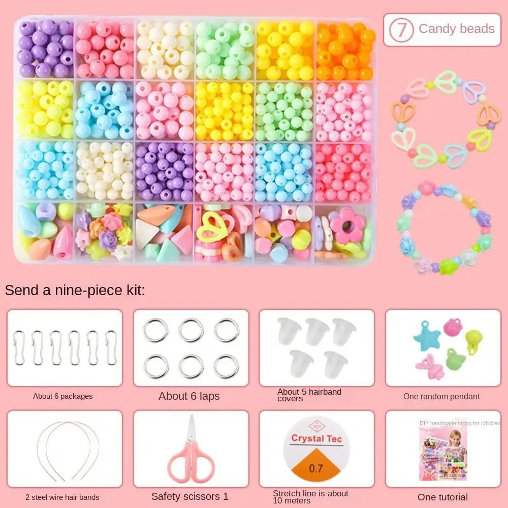 Arts Crafts DIY Handmade Beaded Kit Toy DIY Toy Jewelry Set DIY Making Beads Kit Toy Kawaii Creative