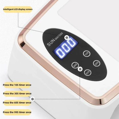 Blushimmer 90 LED UV Nail Dryer lamp with motion sensing, large curing space for gel nails, ideal for manicures and pedicures.