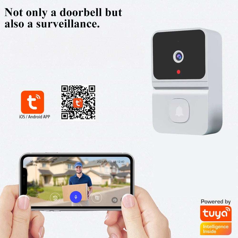 Tuya APP Wireless WIFI Doorbell Free Cloud Storage  Visual Doorviewer  Long Time Standby Video Door Phone