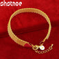SHSTONE 24K gold bracelet for women and men, 10mm wide chain jewelry suitable for birthdays, weddings, and special occasions