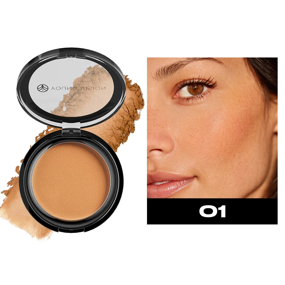 Blushimmer silky matte bronzer and contour palette with 3D face-shaping powders for long-lasting deep contouring and nose shading.