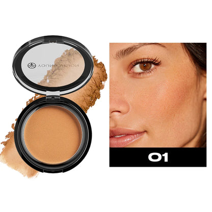 Blushimmer silky matte bronzer and contour palette with 3D face-shaping powders for long-lasting deep contouring and nose shading.