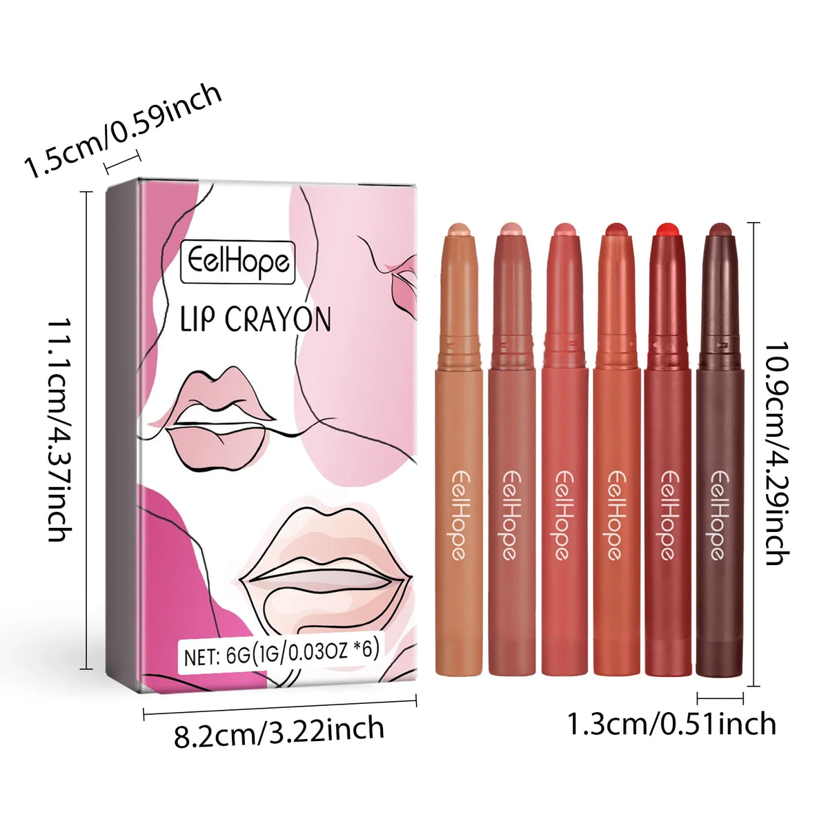 Blushimmer waterproof matte lip liner with soft, blendable texture, contours lips with long-lasting, precise, weightless application.