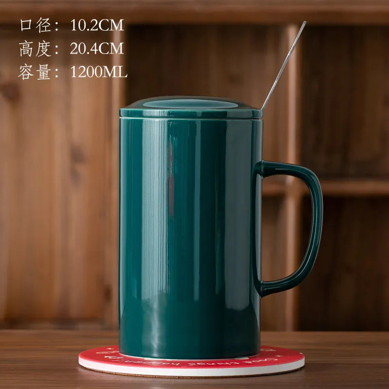 Creative Ceramic Mug Super Large Capacity Coffee Milk Mugs Handle Cup Ceramic Cup 1000ml/1300ml Large Capacity Water Cups