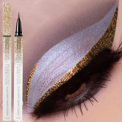 Blushimmer Flash Liquid Eyeliner Pen in waterproof long-lasting brown with precise tip for defined eye makeup.
