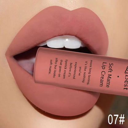 Blushimmer hot velvet matte nude lip gloss in a liquid lipstick tube, waterproof and long-lasting for women’s makeup.