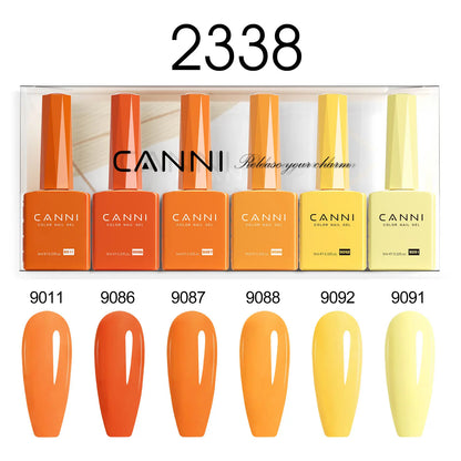 Blushimmer CANNI nail gel polish kit with 6 jade, nude, pink shades in 9ml bottles, HEMA-free, ideal for French and natural nail designs